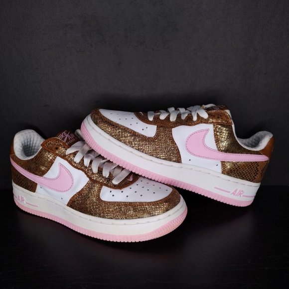 Nike Shoes - 2006 Nike Air Force 1 Low Premium Snakeskin Women's Size 6.5 Hazelnut/Pink/White